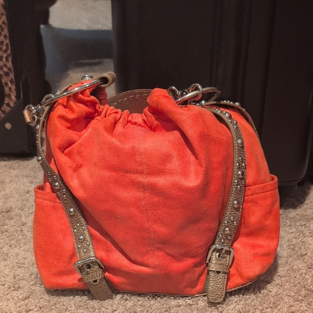 Kathy Van Zeeland Orange Vibrant Vintage Purse.